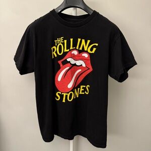 The Rolling Stones Black Band Graphic T Shirt Mens Size Large.